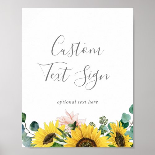 Rustic Sunflower Cards  Gifts Custom Text Sign