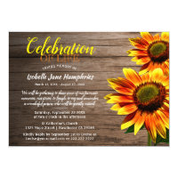 Rustic Sunflower Celebration of Life | Funeral Invitation