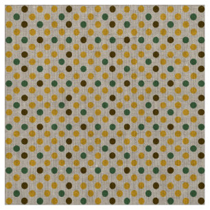Rustic Sunflower Colored Polka Dot Pattern Fabric