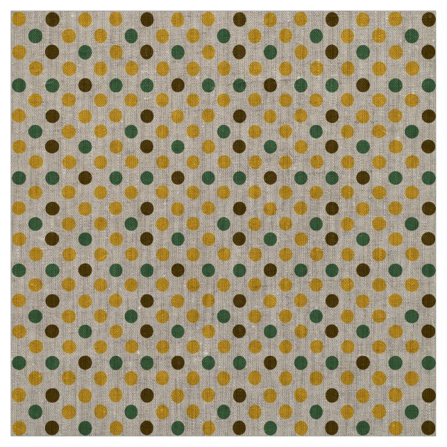 Rustic Sunflower Colored Polka Dot Pattern Fabric (Swatch)