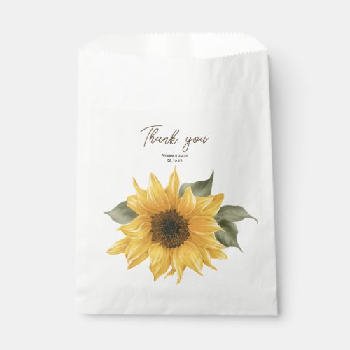 Rustic sunflower country fall wedding favor bag
