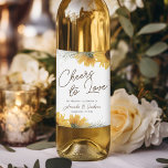Rustic Sunflower, Country fall wedding Wine Label<br><div class="desc">Add a touch of rustic elegance to your wedding celebration with these charming sunflower wedding wine labels. Designed with a beautiful sunflower motif, these labels capture the essence of summer and fall nuptials, perfectly complementing the season's warmth and vibrancy. Each label is thoughtfully personalized with the names of the bride...</div>