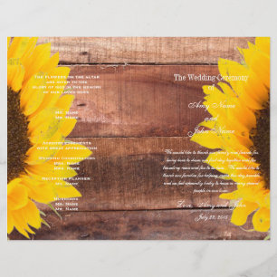 Rustic Sunflower Country Wedding Program