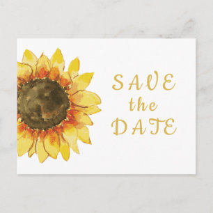 Rustic sunflower. Country wedding Save the Date Invitation Postcard