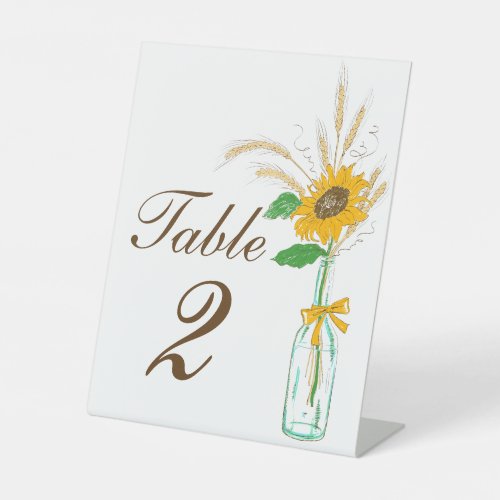 Rustic Sunflower Country Yellow Floral Wedding   Pedestal Sign