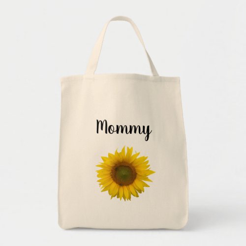 Rustic Sunflower Cute Typography Floral  Tote Bag