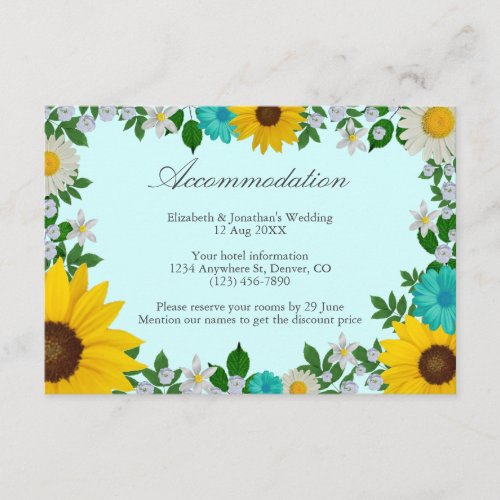 Rustic Sunflower Daisy Floral Enclosure Card