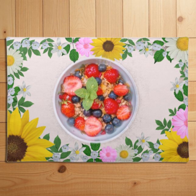 Rustic Sunflower Daisy Floral Pink Cloth Placemat (Creator Uploaded)
