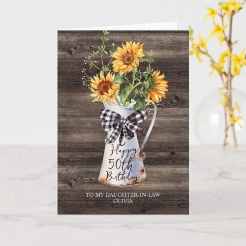 Rustic Sunflower Daughter In Law 50th Birthday