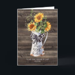 Rustic Sunflower Daughter In Law 50th Birthday Card<br><div class="desc">Celebrate your daughter-in-law's milestone with this rustic and chic 50th birthday greeting card with a sunflower bouquet in a metal milk pitcher with a plaid bow. Customize it with a name on the front and a message inside to make it personal (or leave it blank to handwrite it), making it...</div>
