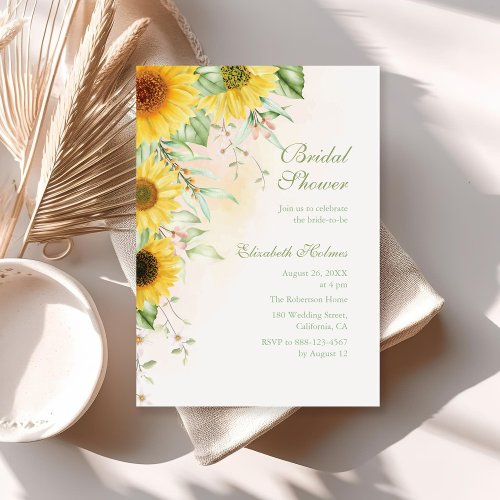 Rustic Sunflower Delight Bridal Shower Invitation