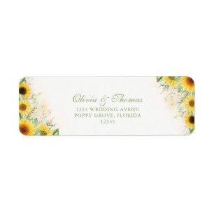 Rustic Sunflower Delight Return Address Label