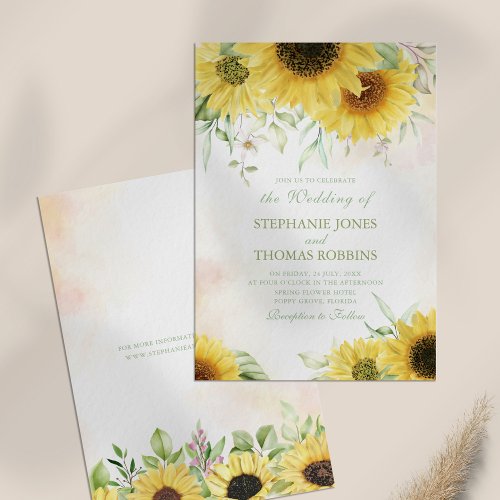 Rustic Sunflower Delight Wedding Invitation