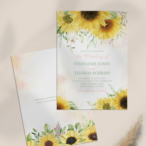 Rustic Sunflower Delight Wedding Invitation