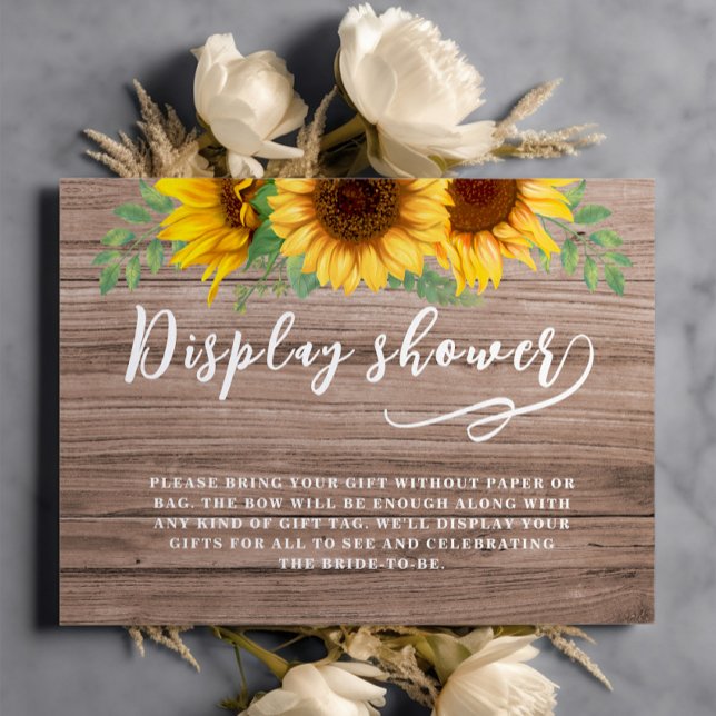 Rustic Sunflower Display Shower Bridal Shower  Enclosure Card (Creator Uploaded)