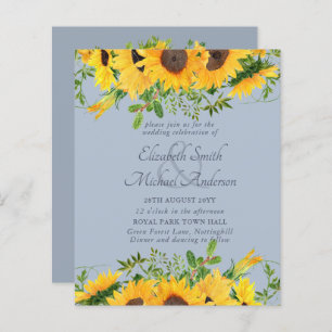 Rustic Sunflower Dusty Blue Themed Wedding