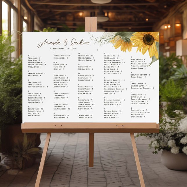 Rustic Sunflower, Elegant Country Fall wedding Foam Board (Creator Uploaded)