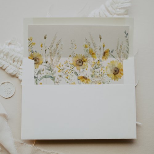 Rustic Sunflower Envelope Liner