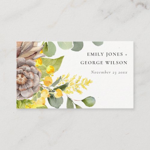 RUSTIC SUNFLOWER EUCALYPTUS  FLORA WEDDING WEBSITE BUSINESS CARD