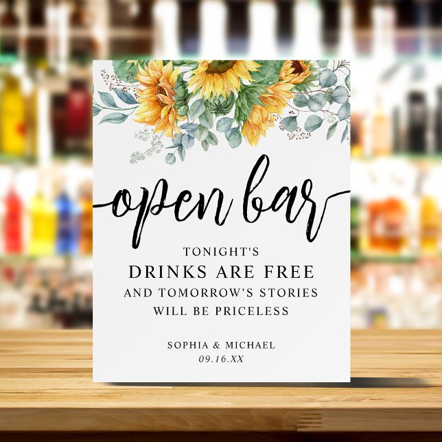 Rustic Sunflower Eucalyptus Floral Open Bar Foam Board (Rustic Sunflower Eucalyptus Floral Open Bar Foam Board)