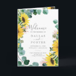 Rustic Sunflower Eucalyptus Folded Wedding Program<br><div class="desc">This rustic sunflower eucalyptus folded wedding program is perfect for a country wedding. The bohemian floral design features yellow sunflowers,  blush pink flowers and hunter green eucalyptus greenery in watercolor with an elegant modern boho feel.</div>