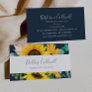 Rustic Sunflower Eucalyptus | Navy Business Card