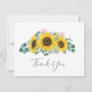 Rustic Sunflower Eucalyptus Thank You Card