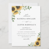 Rustic Sunflower Eucalyptus Wedding Invitation (Front)