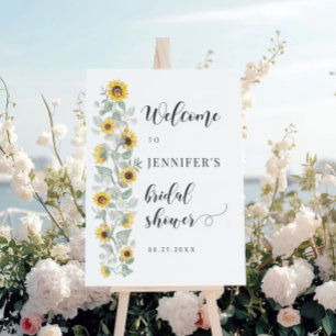 Rustic Sunflower Fall Bridal Shower Welcome Sign