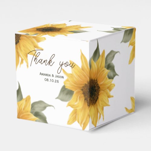 Rustic Sunflower fall wedding Favor Boxes