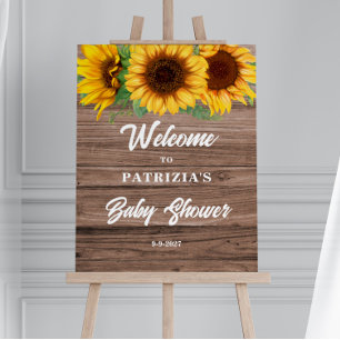 Rustic Sunflower Fall Welcome Baby Shower Foam Board