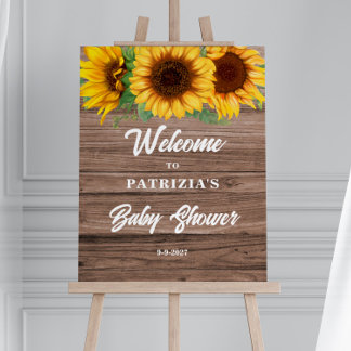 Rustic Sunflower Fall Welcome Baby Shower Foam Board