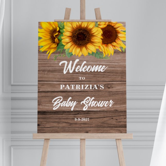 Rustic Sunflower Fall Welcome Baby Shower  Foam Board (Creator Uploaded)