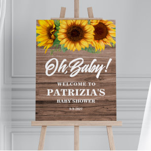 Rustic Sunflower Fall Welcome Oh Baby Shower Foam Board