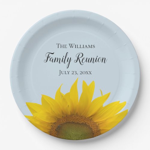 Rustic Sunflower Family Reunion Paper Plates