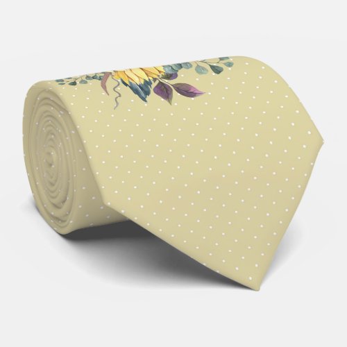 Rustic Sunflower Father of Bride or Groom Neck Tie