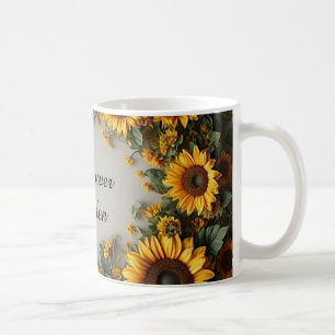 Rustic Sunflower Floral Bouquet Design Coffee Mug