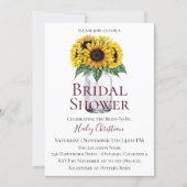 Rustic Sunflower Floral Bridal Shower Invitation (Front)