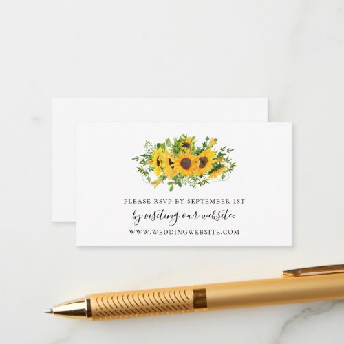 Rustic Sunflower Floral Wedding Online RSVP Enclosure Card