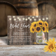 Rustic Sunflower Flower Mason Jar Bridal Shower Invitation at Zazzle