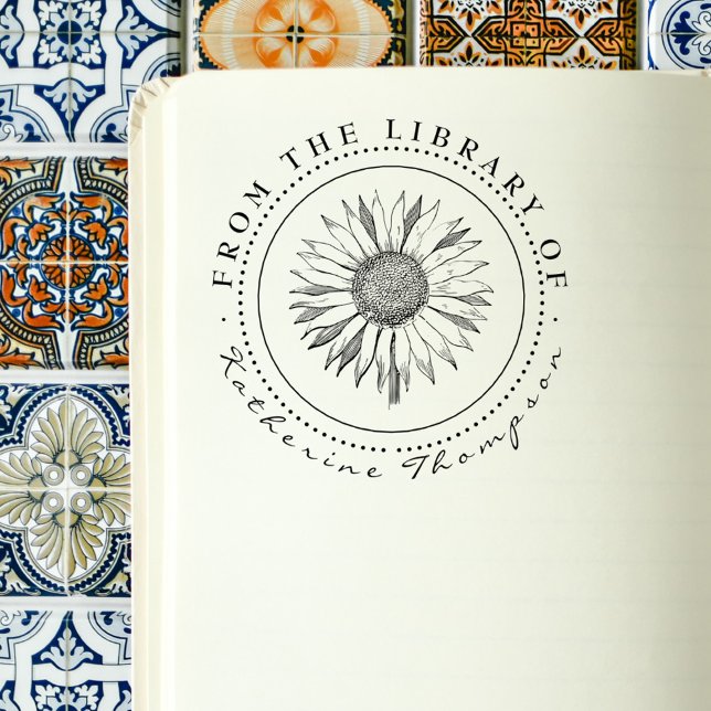 Rustic Sunflower From The Library Of Custom Name  Rubber Stamp (Creator Uploaded)