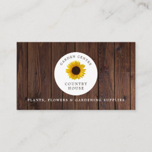 Rustic Sunflower, Garden Center, Horticulturist Business Card