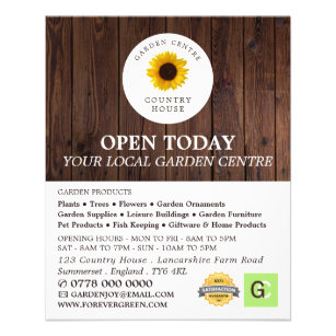 Rustic Sunflower, Garden Centre, Horticulturist Flyer