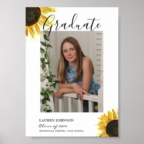 Rustic Sunflower Graduation Poster