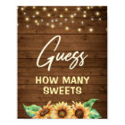 Rustic Sunflower Guess How Many Sweets Treats Game