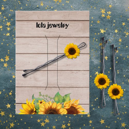 Rustic Sunflower Hairpin Display Business Card