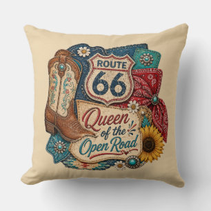 Rustic Sunflower Highway Roadside Shield Throw Pillow