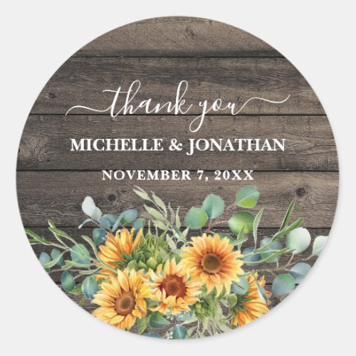 Rustic Sunflower in Fall Colors Wedding Favor Tag