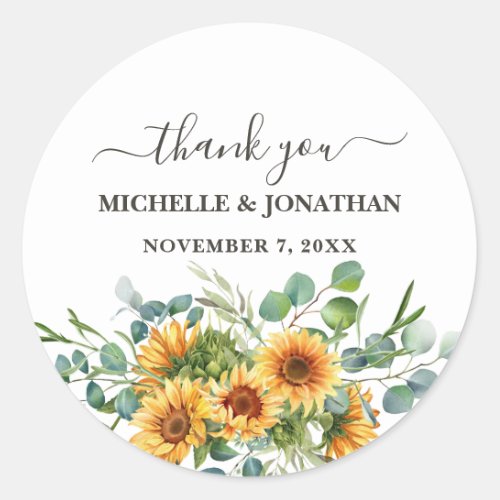 Rustic Sunflower in Fall Colors Wedding Favor Tag