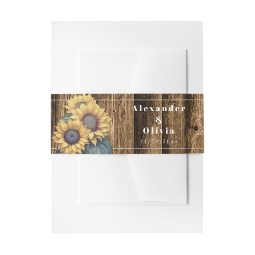 Rustic Sunflower Invitation Belly Band